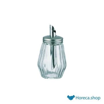 Sugar shaker small glass   stainless steel