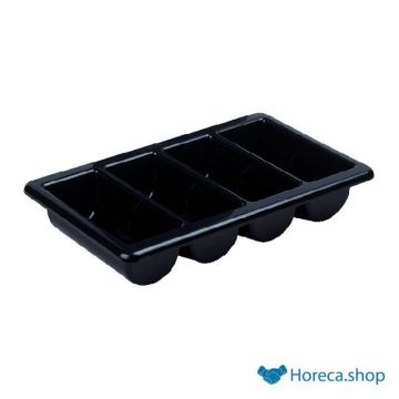 Cutlery tray 4 compartments black gn 1 1