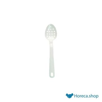 Serving spoon plastic white perfo 34 cm