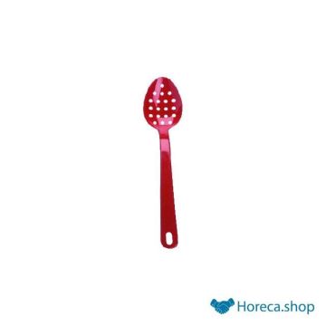 Serving spoon plastic red perfo 34 cm