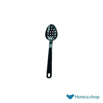 Serving spoon plastic black perfo 34 cm