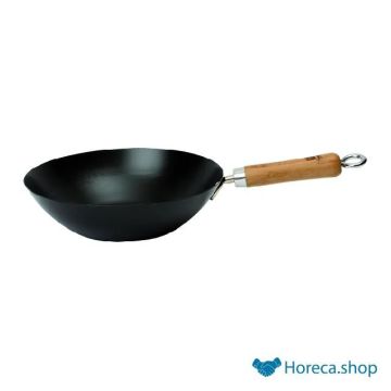 Wok star 27 cm non-stick carbon steel with bamboo handle