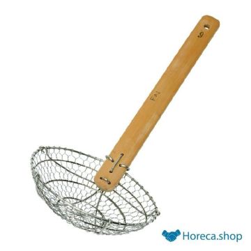 Wok scoop metal with bamboo handle 38 cm