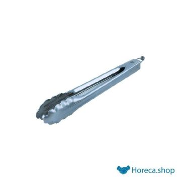 Serving tongs with clamp stainless steel 23 cm