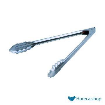Serving tongs with clamp stainless steel 30 cm