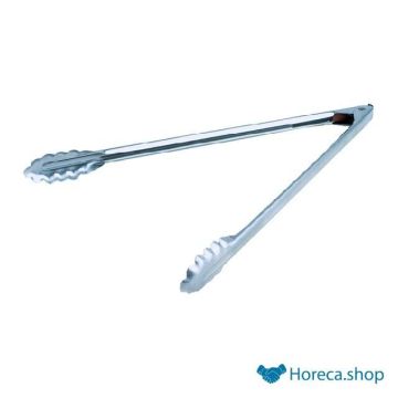 Serving tongs with clamp stainless steel 40 cm