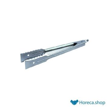 Serving tongs with clamp stainless steel 25 cm