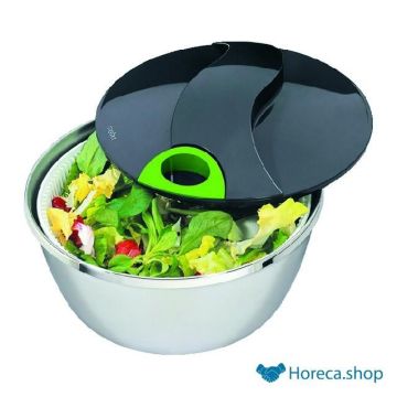 Essoreuse à salade tornade acier inoxydable   plastique 24 cm système yoyo