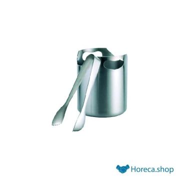 Ice bucket stainless steel with tongs