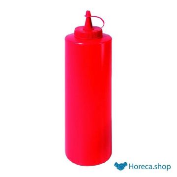 Squeeze bottle 70 cl. red with cap