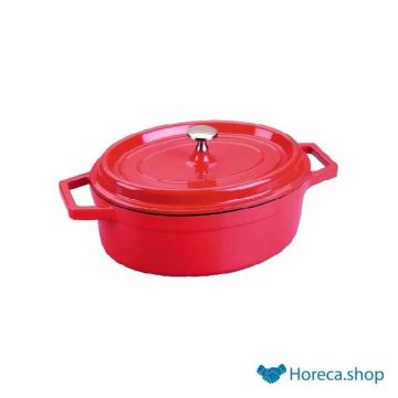Mini frying pan w   d red oval - 12x8.5x5 cm - 0.25 l.