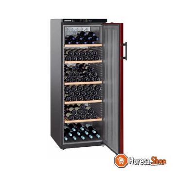 Wijnkoelkast zwart/bordeaux rood - dichte deur | 200 flessen |  | 409 liter | wkr 4211 | 60x74x(h)165cm