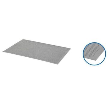 Baking tray aluminum 600x400x10 perforated 2 sloping edges opening 40 1,5mm