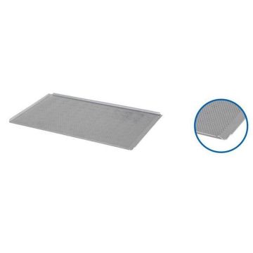 Baking tray aluminum 600x400x10 perforated 4 open corners 45