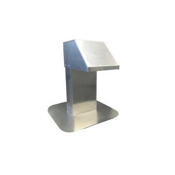 Stainless steel 1.5 mm roof terminal 125 x 250 mm 1 outlet