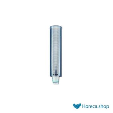 Watercupdispenser  pull  type - breed transparant blauw - ø70-85 mm