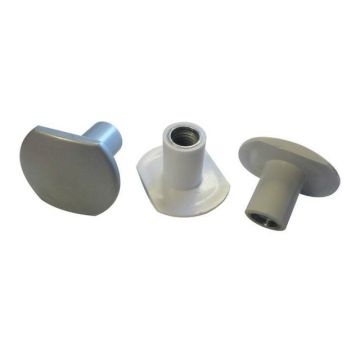 Nut type b (metal insert) - m10 - gray stainless steel color