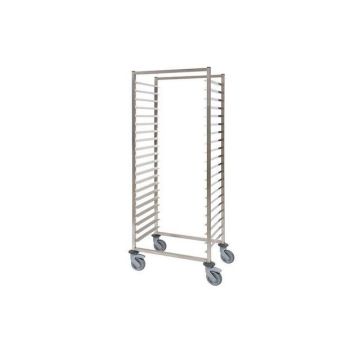Stainless steel trolley 600x400 mm - 20 levels opening 600 mm side