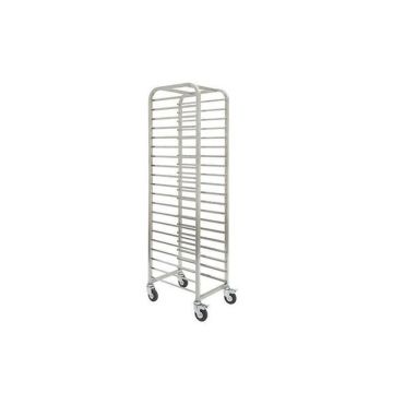Stainless steel trolley 325x530 mm - 20 levels - type h - aisi 441 - zinc-plated wheel forks