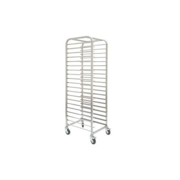 Stainless steel trolley 600x400 mm - 20 levels - type h - aisi 441 - wheels zinc plated fork