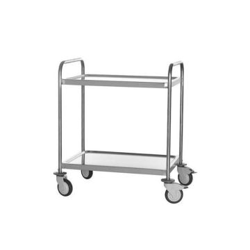 Stainless steel serving trolley with 2 levels, dim. 800 x 580 mm