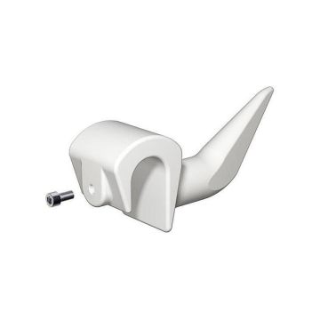 Hook in white plastic with mounting screw