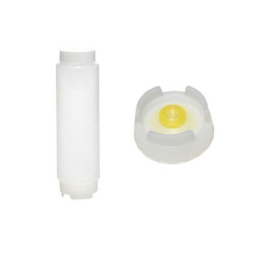 12er pack quetschflasche mit mittlerer membran und weißem schraubverschluss - 473 ml