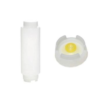 12er pack quetschflasche mit mittlerer membran und weißem schraubverschluss - 592 ml