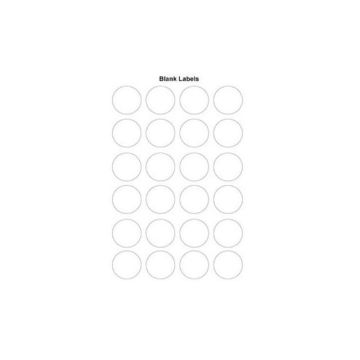 Sheet with 24 blank labels