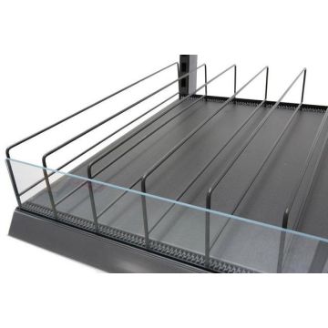 Fixed shelf 660 mm closed plexi 80 mm - slanted or horizontal - black ral 9011