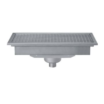 Stainless steel floor drain 600x300 mm - vertical drain 63 mm