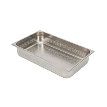 Stainless steel gastro 1 1 - h 100 mm - perforated