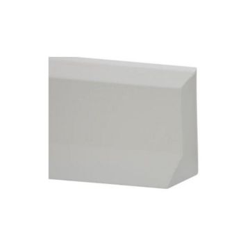 End piece right polyester concrete skirting h = 20cm - ral 9002