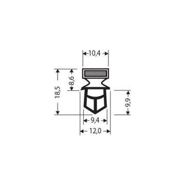 Magneetdichting - 2550mm lng inclusief magneet m25 grijs