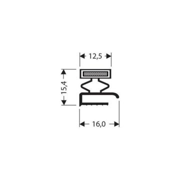 Vlakke magneetdichting - 2550mm lng inclusief magneetstrip m18