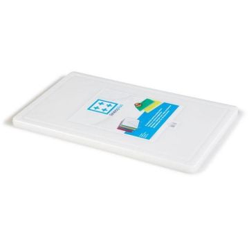 Cutting board with juice groove 500x300x20 - white