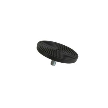 Spring-loaded anti-vibration element, round rubber base