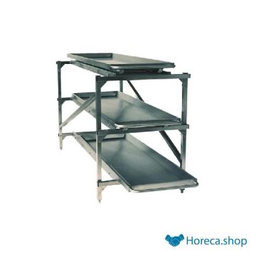 Stainless steel 2-level stacking rack - dim. 900 x 2080 x 985 mm h