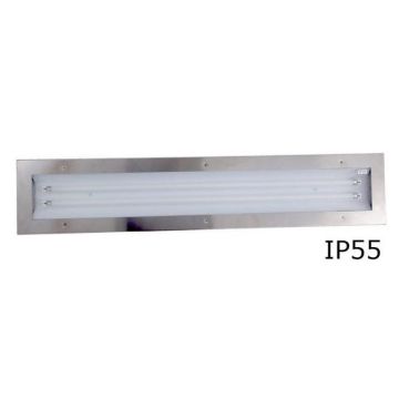 Recessed lighting for cooker hood - aisi304 outside dim. 1300x200x54 mmh ip55 t5 2x28w
