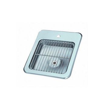 Stainless steel tray for water station, with grid
