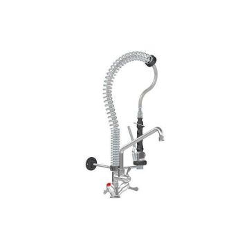 Mini pre-rinse shower with quarter-turn intermediate tap