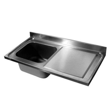 Premium line sink table top with 1 sink - drainer r - 1200x600 mm