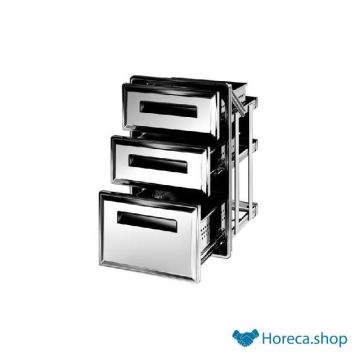 Ar11 - triple drawer set - stainless steel 442x602 mm