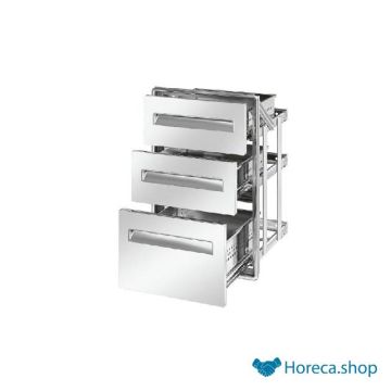 Ar51 - triple drawer - stainless steel 442x602 mm