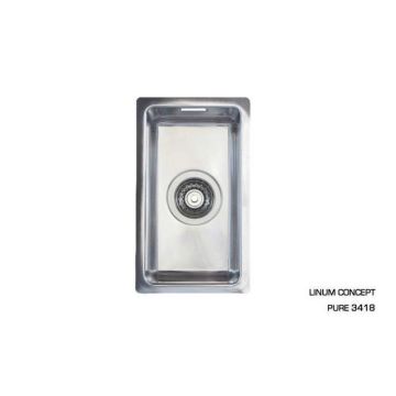 Sink 180x340x155 mm r15 - polished - drain opening 115 88 - central