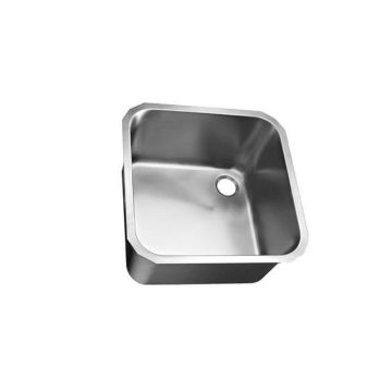 Top line square welded sink - drain opening on the right - 452x452 mm