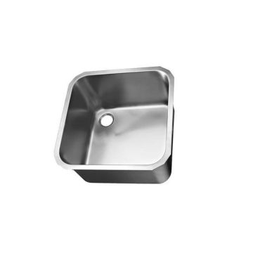 Top line square welded sink - drain opening left - 452x452 mm