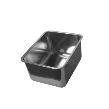 Top line rectangular welded sink - drain opening on the right - 402x502 mm
