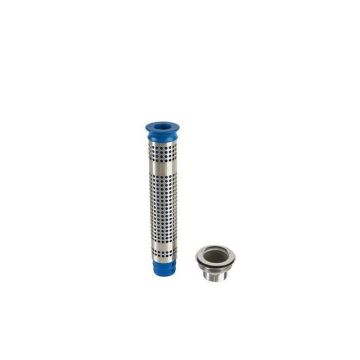Perforated stainless steel standpipe with filter sieve and drain grille - h = 155 mm