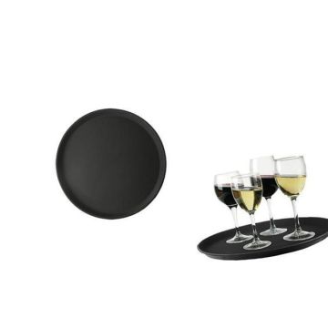 Round tray with anti-slip coating, diameter 355 mm -